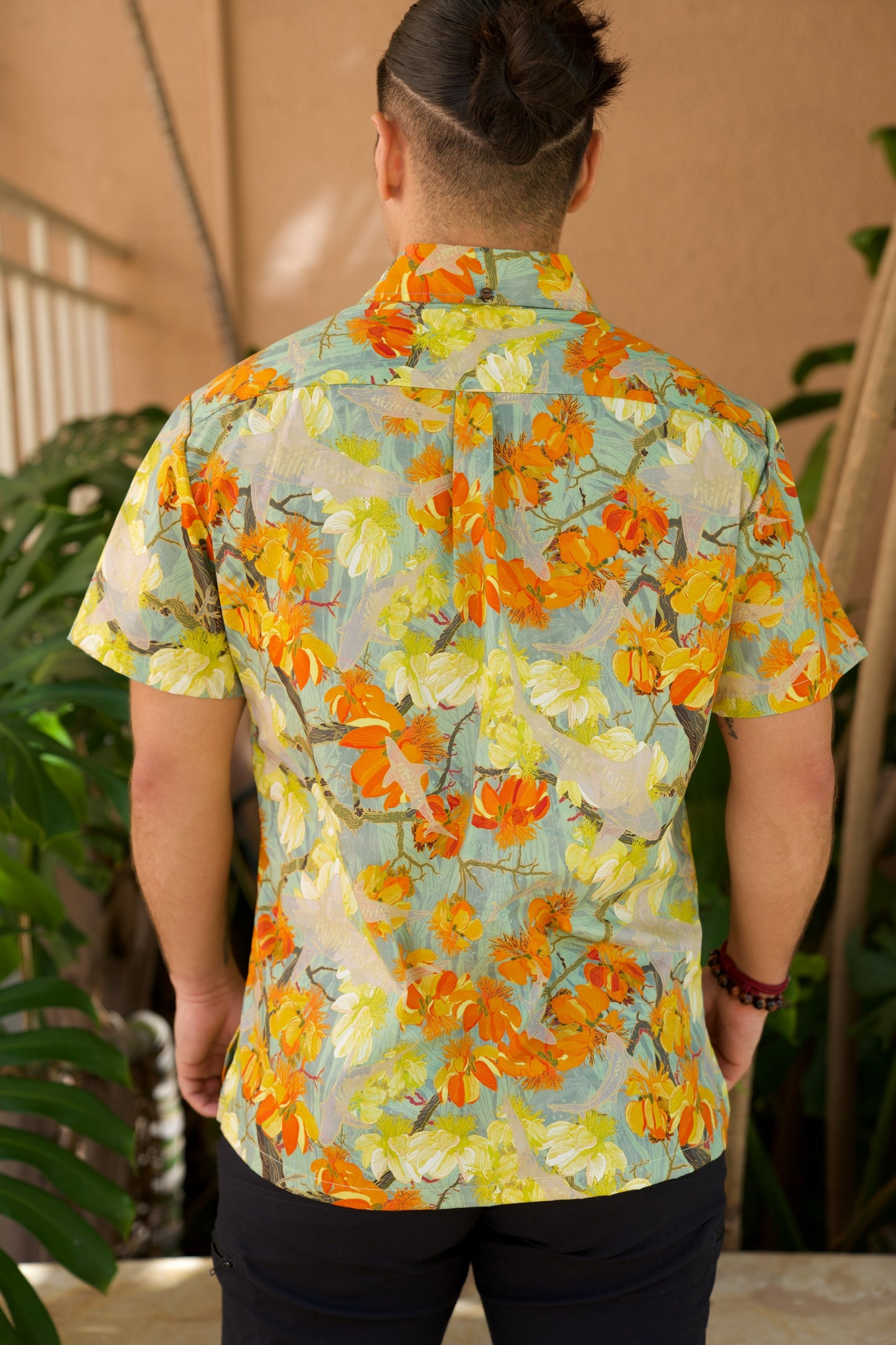 Watch for Sharks Aqua Aloha Shirt
