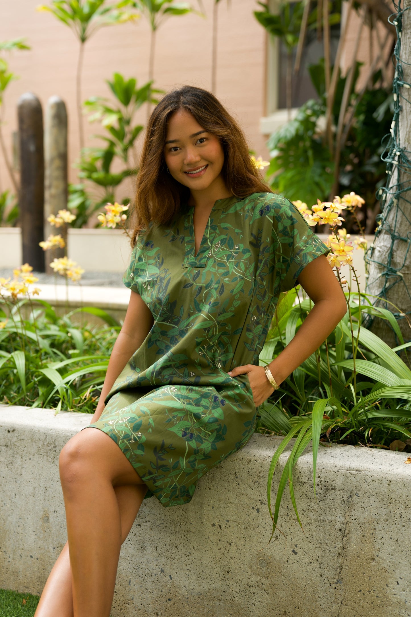 Maile Green Tunic Dress
