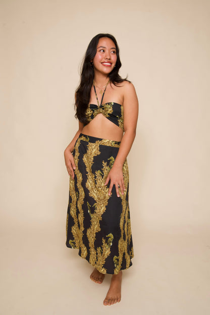 Limu Kala Gold Tie-back Top