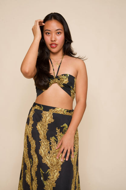 Limu Kala Gold Tie-back Top