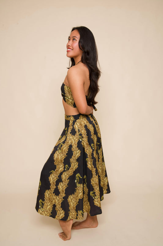 Limu Kala Gold Elastic Skirt