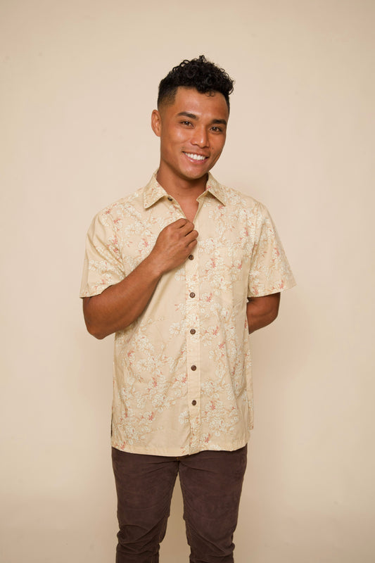 Dwarf Naupaka Sand Aloha Shirt
