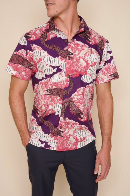 Puhi Purple Tailored Aloha Shirt