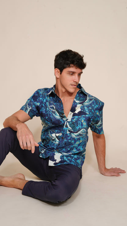 Hidden He‘e Tailored Aloha Shirt