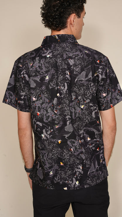 Kaniakapūpū Dark Forest Aloha Shirt