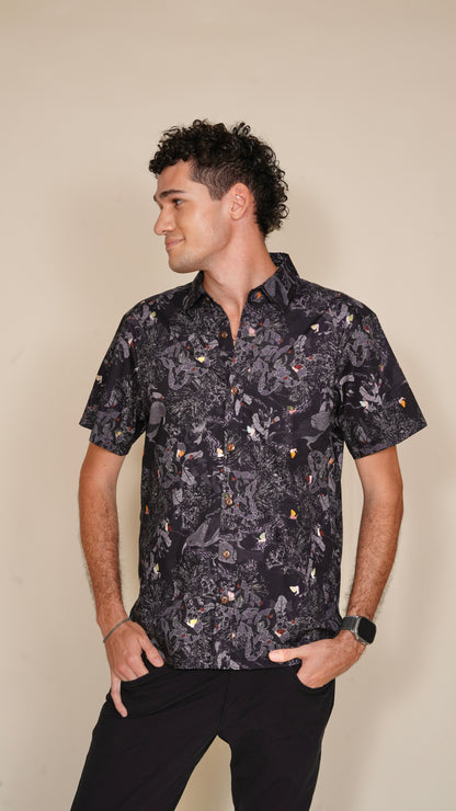 Kaniakapūpū Dark Forest Aloha Shirt