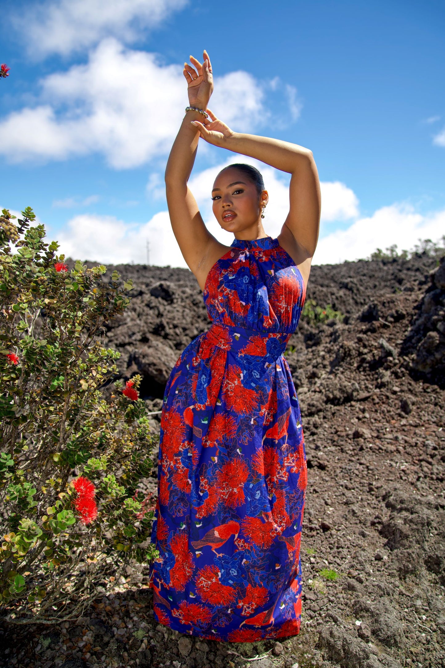 Kaniakapūpū Poni Lehua Ula Empire Dress