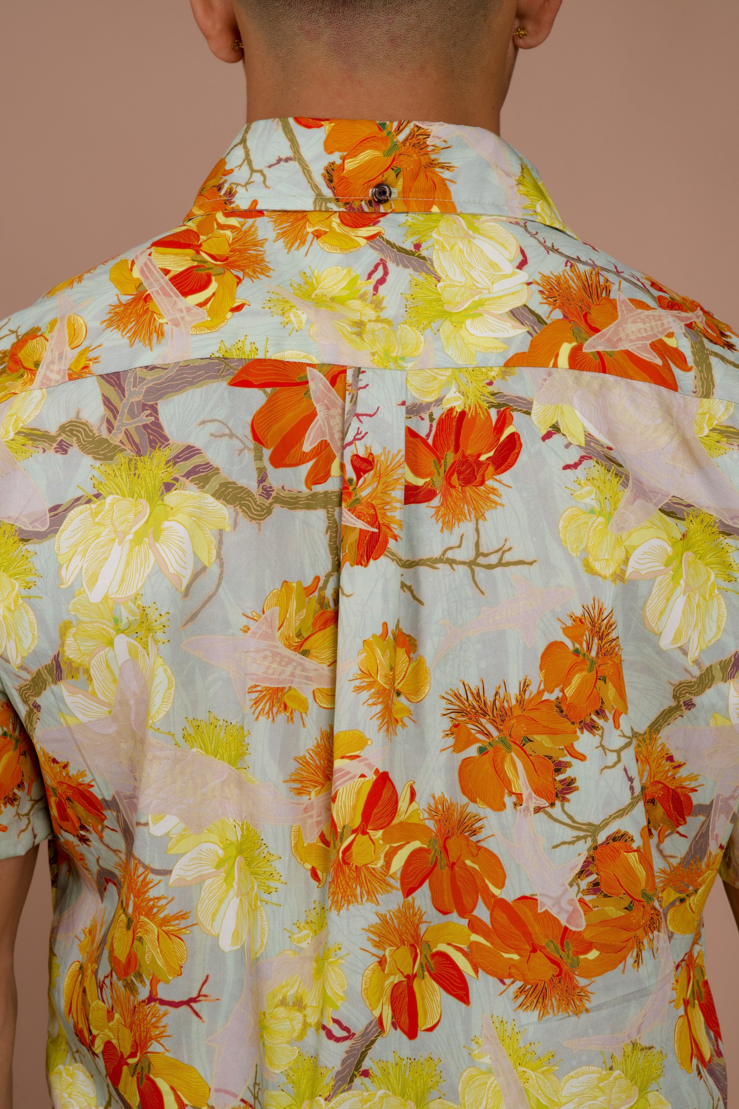 Watch for Sharks Aqua Aloha Shirt – David Shepard Hawaiʻi