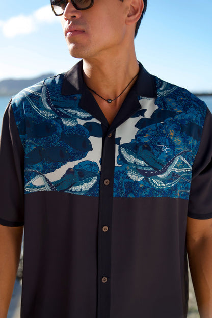 Hidden He'e Vintage Cut Aloha Shirt (Iron Free)