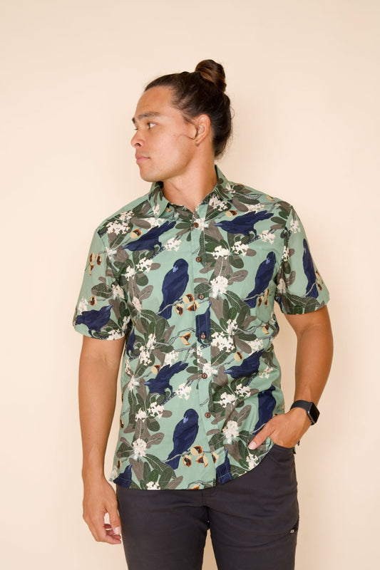 Hō‘awa & The ‘Alalā Sage Aloha Shirt