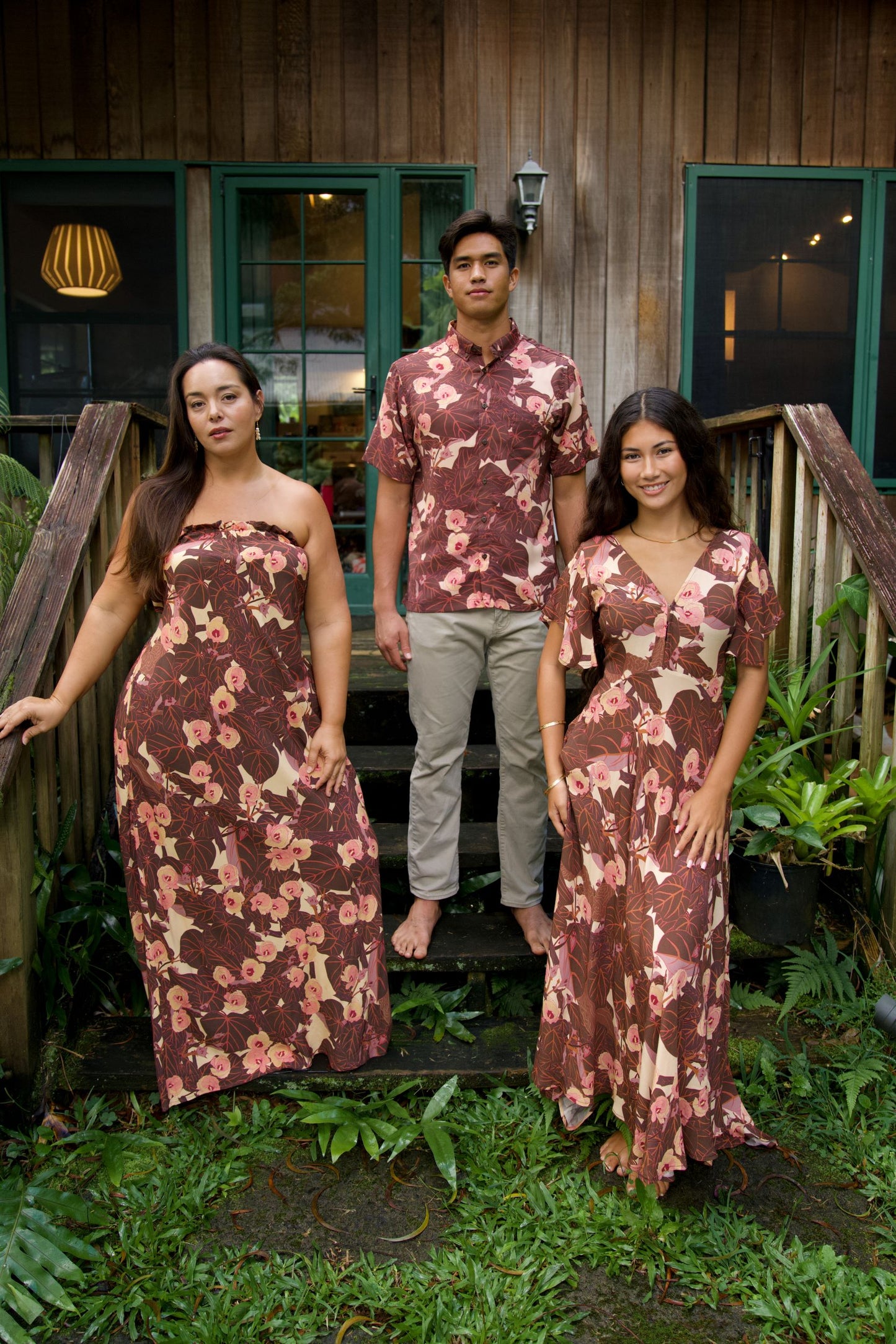 Flowering Hau Sunset Strapless Dress