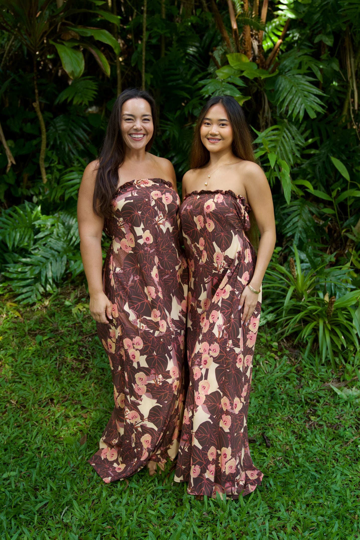 Flowering Hau Sunset Strapless Dress
