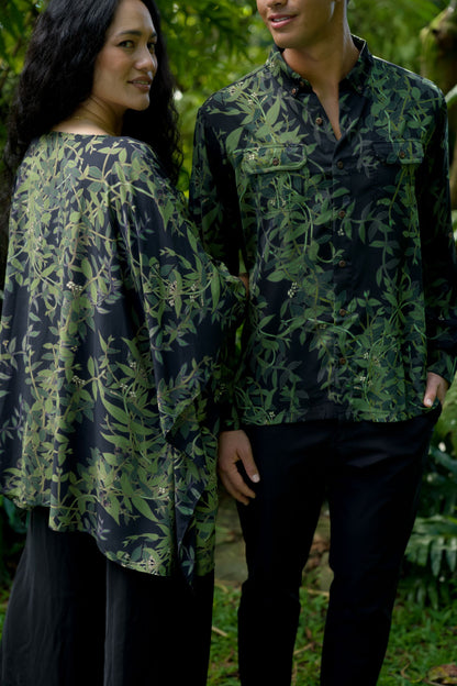 Maile Black Draping Cover-up