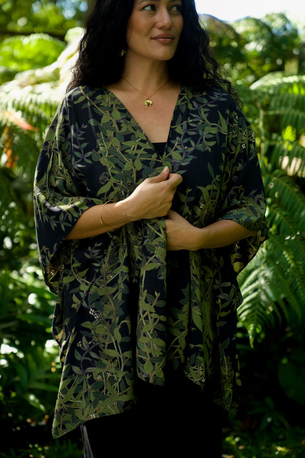 Maile Black Draping Cover-up