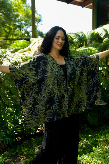 Maile Black Draping Cover-up