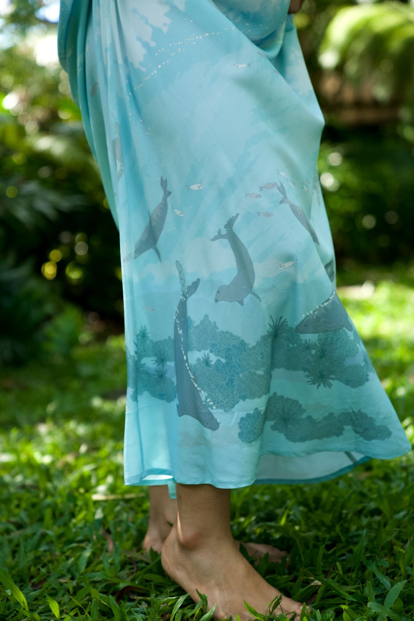 Hawaiian Monk Seal Strapless Dress