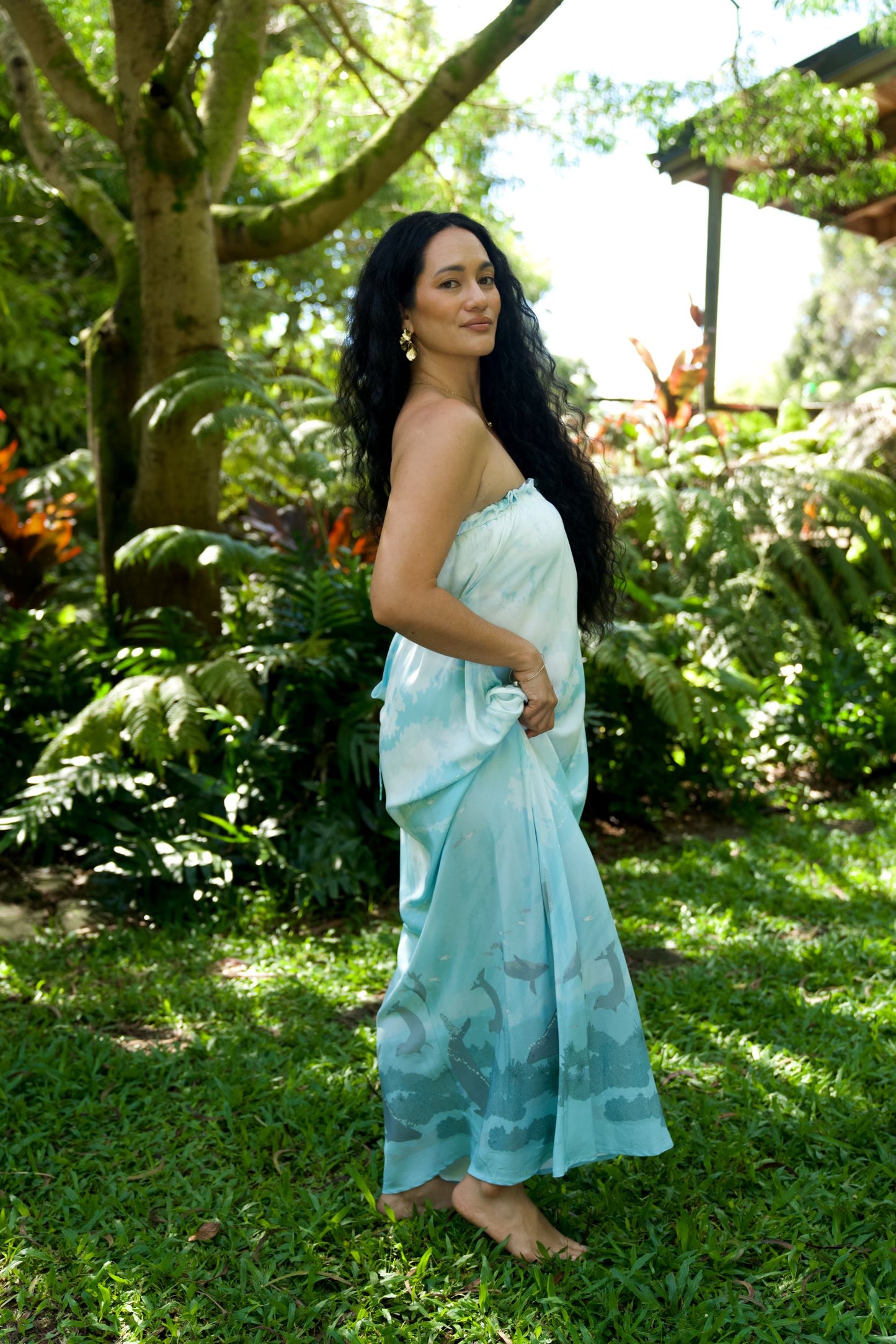 Hawaiian Monk Seal Strapless Dress