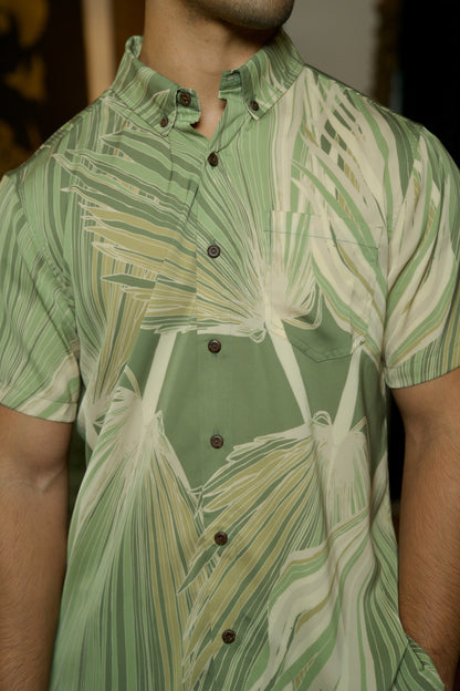 Loulu Green Aloha Shirt (Iron Free)