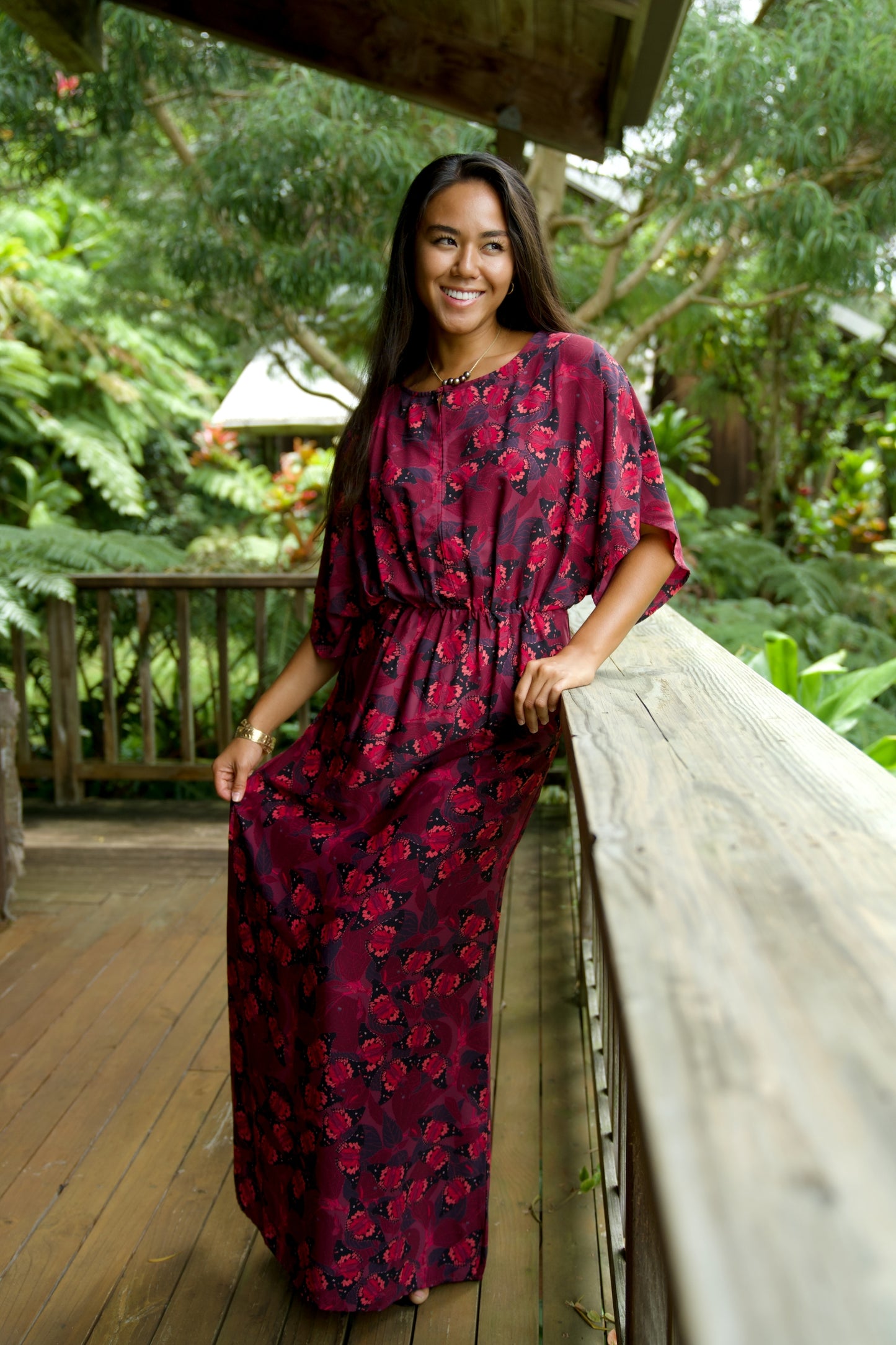 Māmaki & Butterflies Blouson Dress