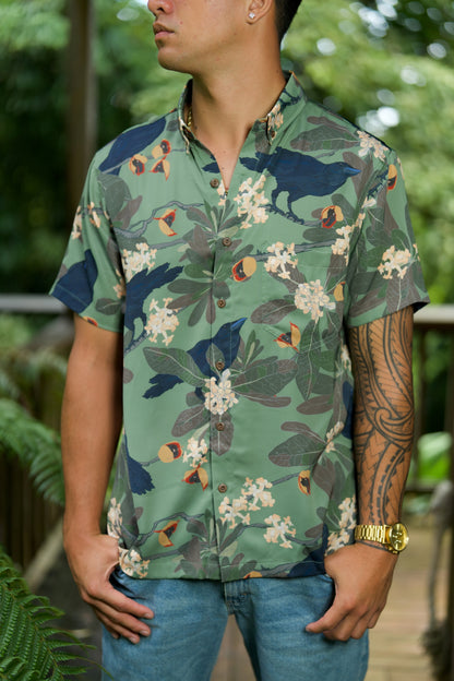 Hō‘awa & The ‘Alalā Sage Aloha Shirt (Iron Free)