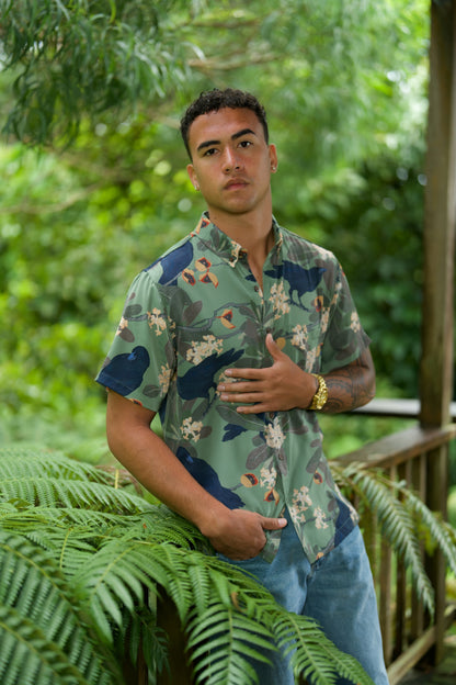 Hō‘awa & The ‘Alalā Sage Aloha Shirt (Iron Free)