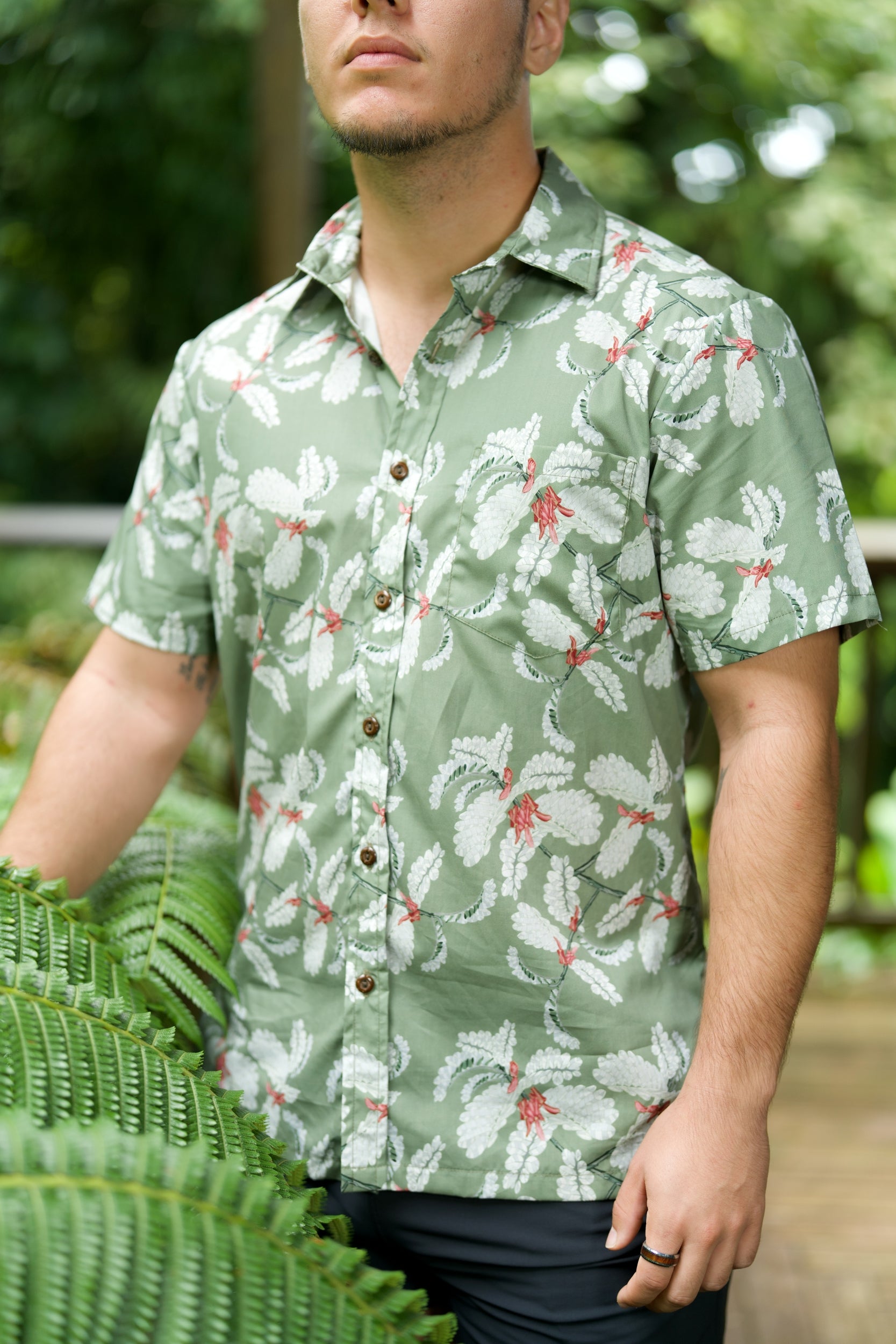 ʻOhai Green Aloha Shirt – David Shepard – David Shepard Hawaiʻi