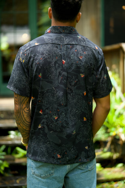 Kaniakapūpū Dark Forest Aloha Shirt (Iron Free)