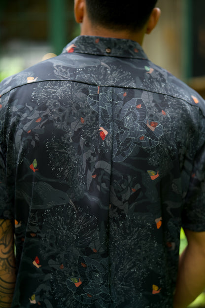 Kaniakapūpū Dark Forest Aloha Shirt (Iron Free)