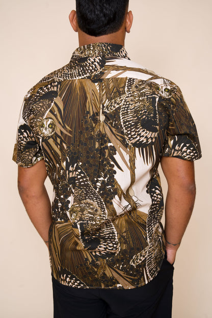 Pueo at Dusk & Loulu Tailored Aloha Shirt