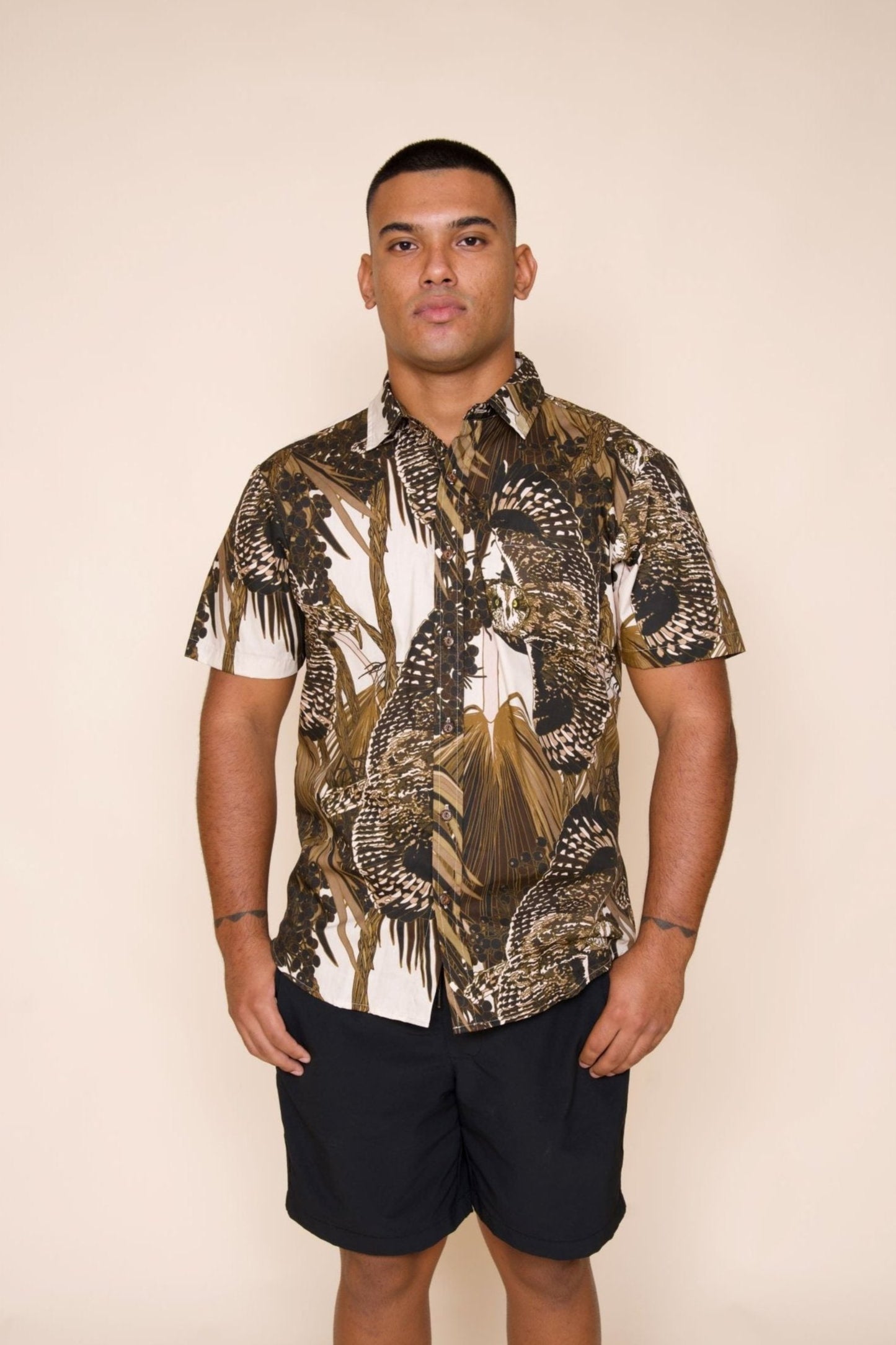 Pueo at Dusk & Loulu Tailored Aloha Shirt