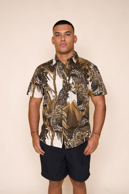 Pueo at Dusk & Loulu Tailored Aloha Shirt
