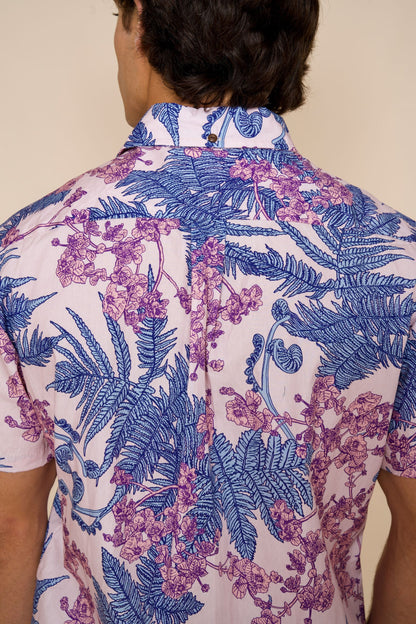 Lavender Hāpuʻu ʻIlima Relaxed Fit Aloha Shirt