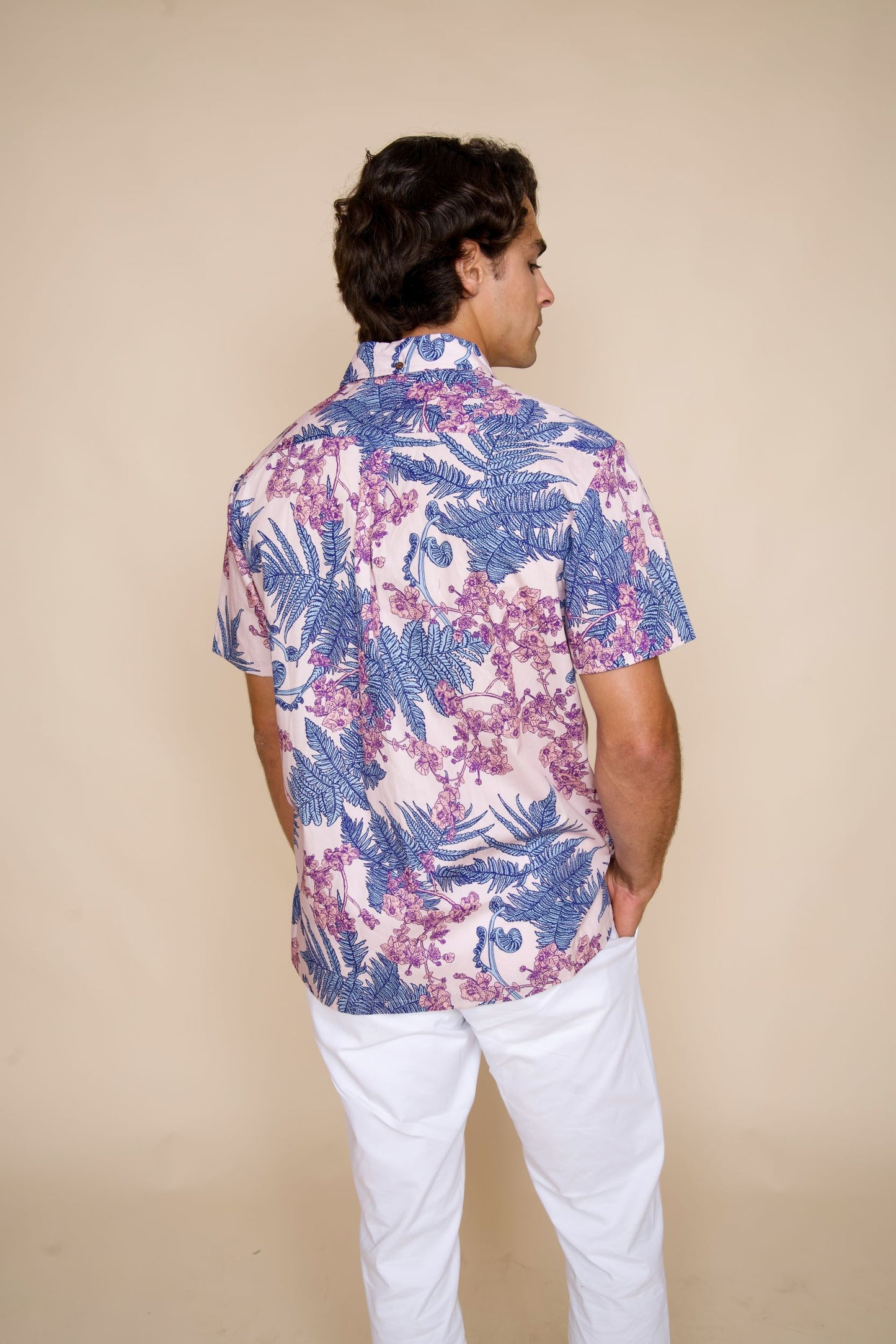 Lavender Hāpuʻu ʻIlima Relaxed Fit Aloha Shirt