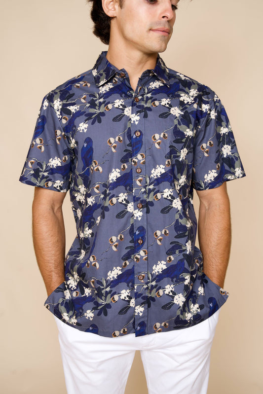 Hō‘awa & The ‘Alalā Dark Blue Aloha Shirt