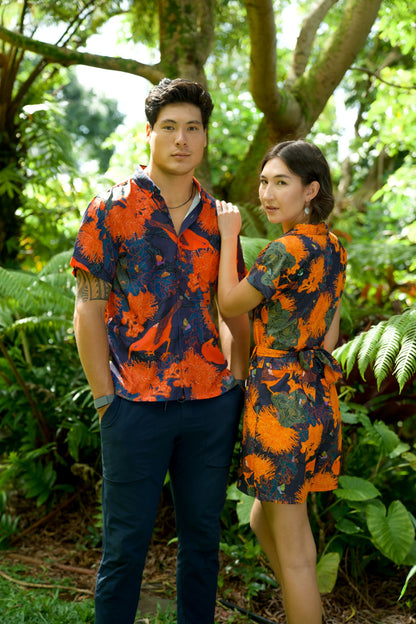 Kaniakapūpū Orange Aloha Romper