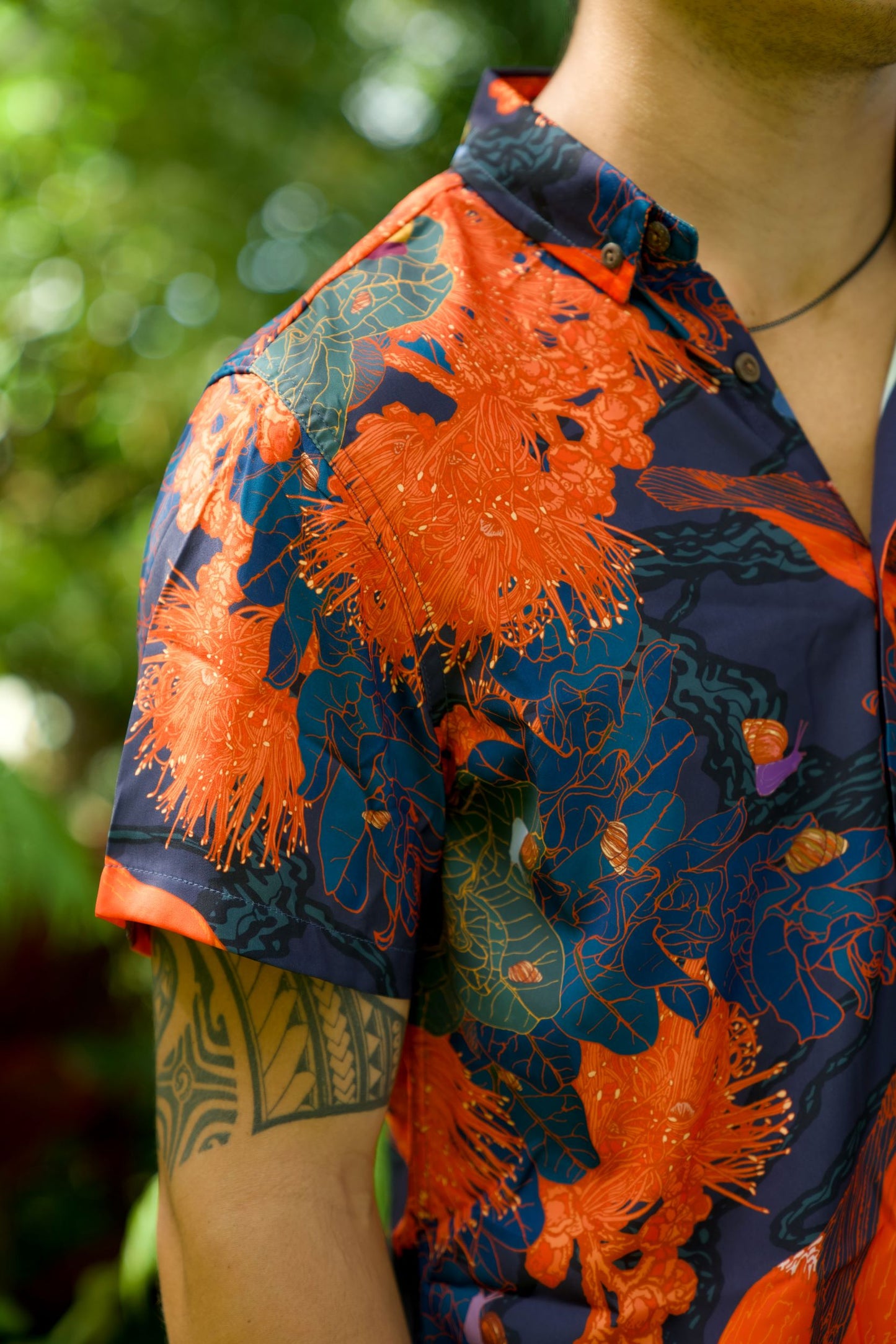 Kaniakapūpū Orange Aloha Shirt (Iron Free)