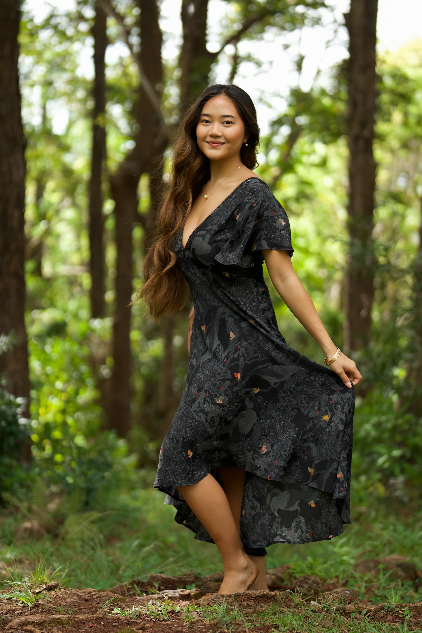 Kaniakapūpū Dark Forest Hourglass Dress