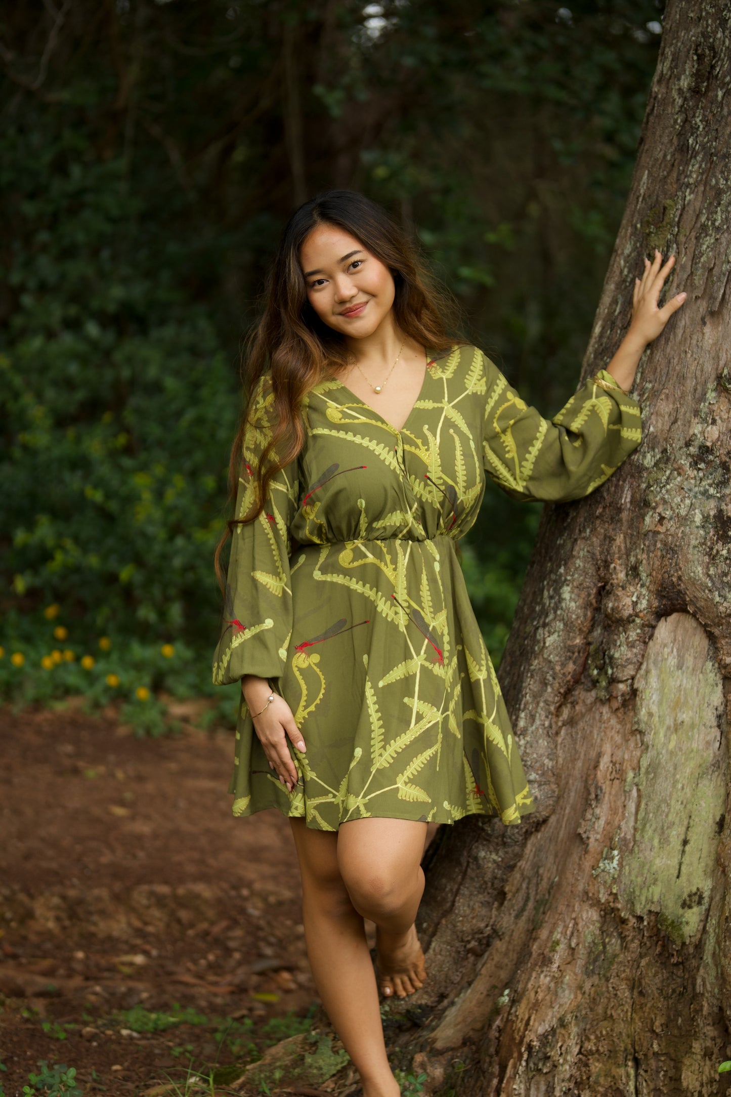 Pinapinao & Uluhe Long Sleeve Mini Dress