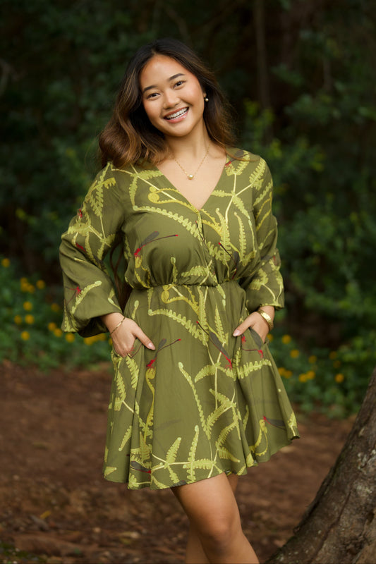 Pinapinao & Uluhe Long Sleeve Mini Dress