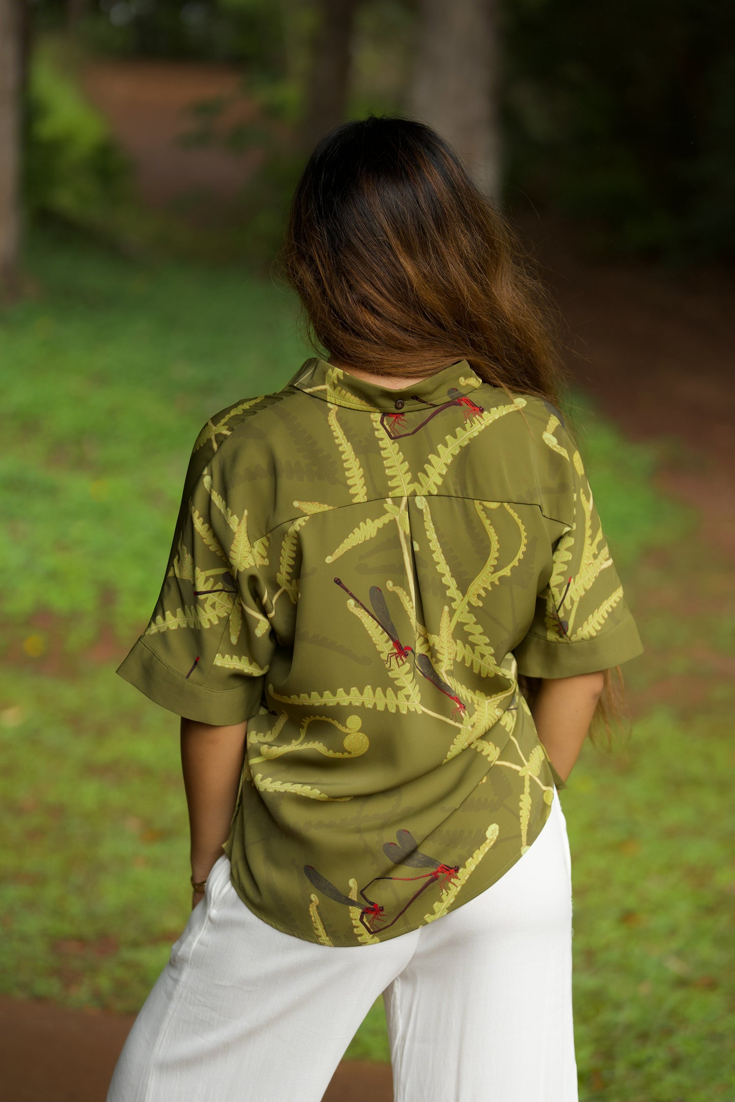 Pinapinao & Uluhe Women's Kimono Sleeve Aloha Shirt