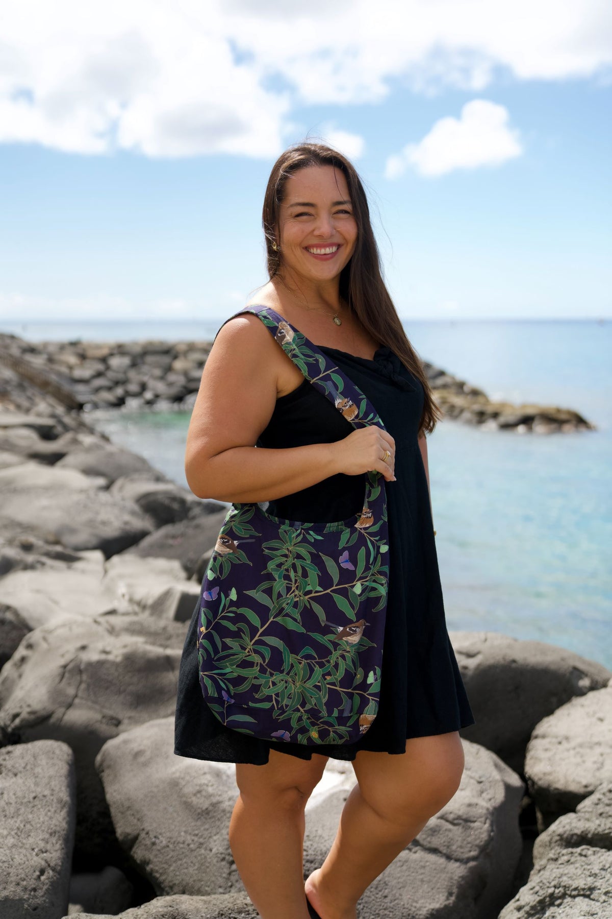 ‘Elepaio & Insects on Koa Tote Bag