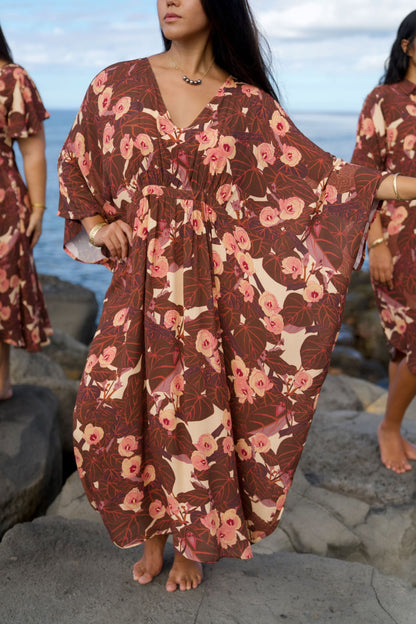 Flowering Hau Sunset Kaftan Dress