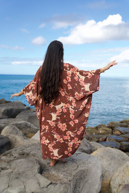Flowering Hau Sunset Kaftan Dress