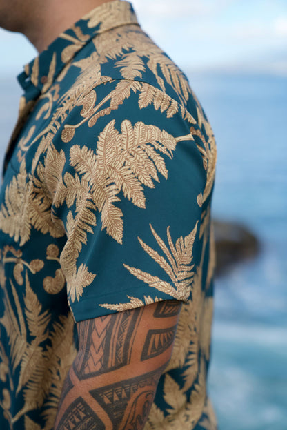 Hāpu‘u Golden Hour Aloha Shirt (Iron Free)