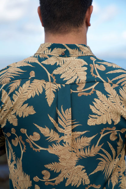 Hāpu‘u Golden Hour Aloha Shirt (Iron Free)