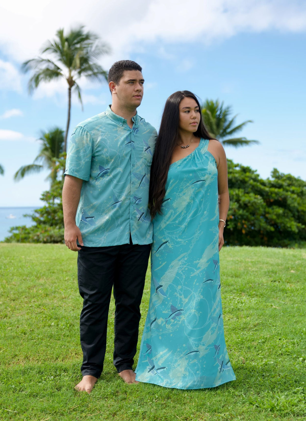 Malolo Sky Blue Aloha Shirt (Iron Free)
