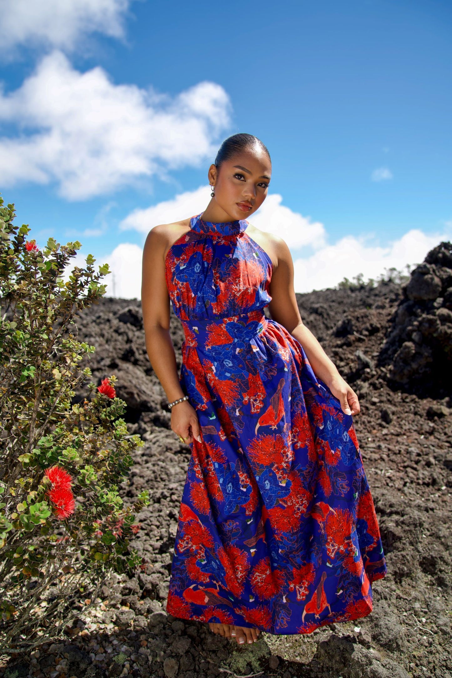 Kaniakapūpū Poni Lehua Ula Empire Dress