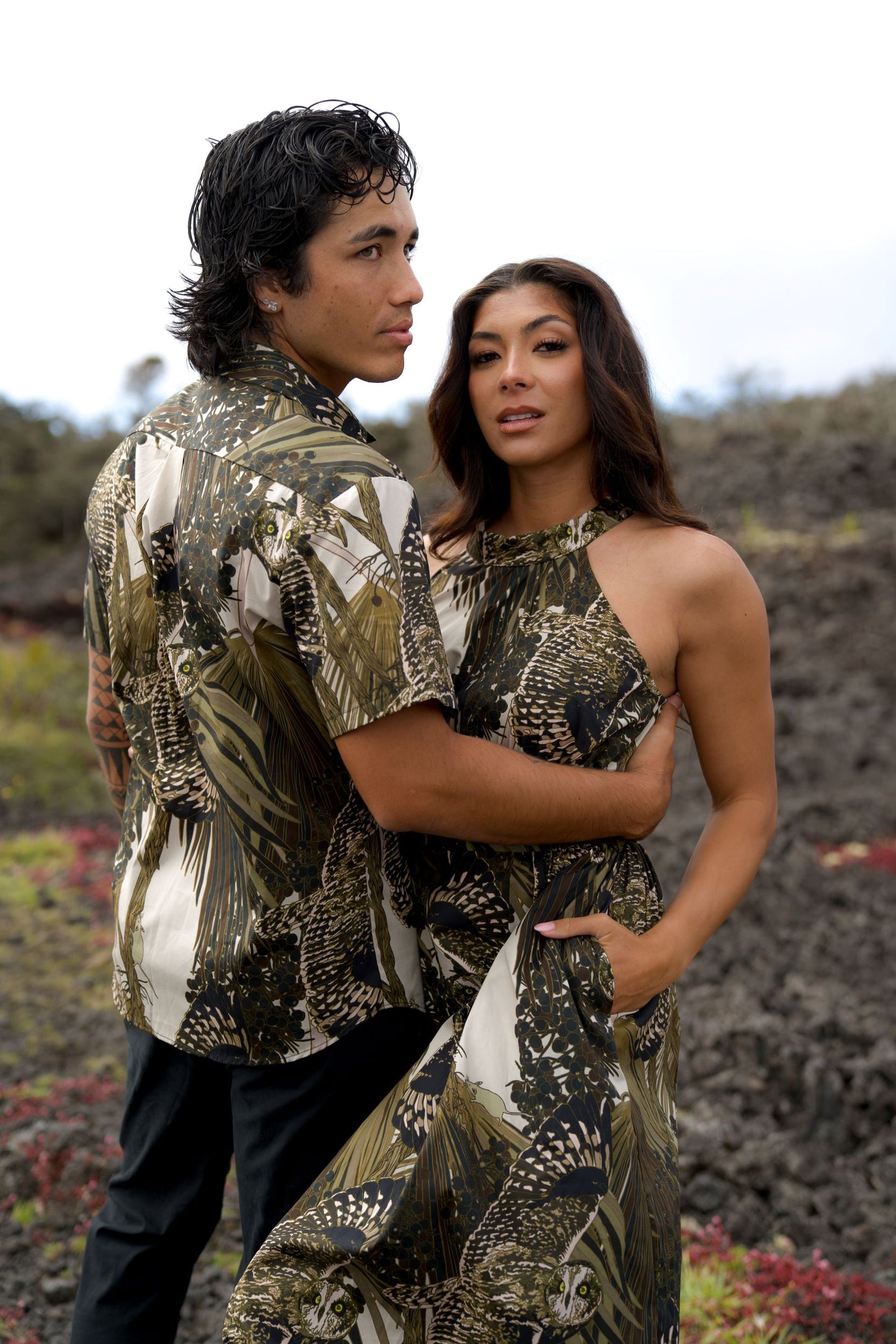 Pueo at Dusk & Loulu Tailored Aloha Shirt