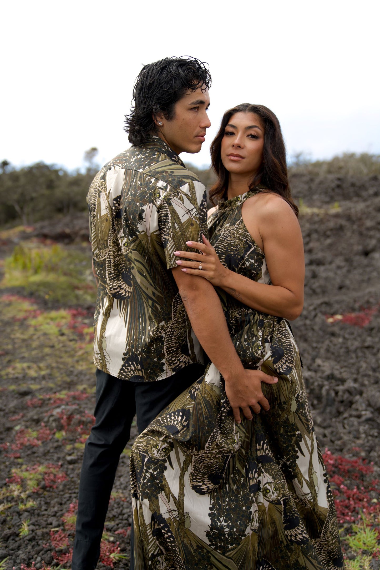 Pueo at Dusk & Loulu Tailored Aloha Shirt