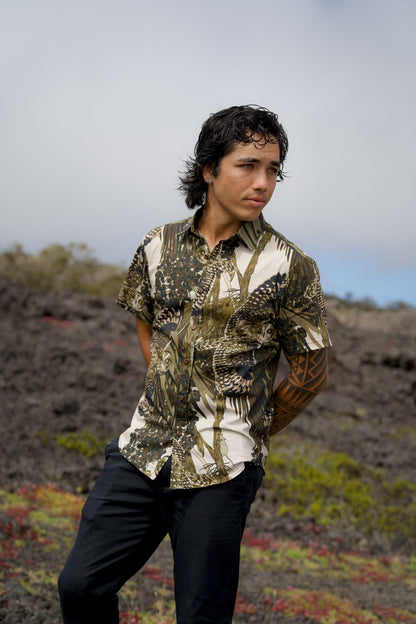 Pueo at Dusk & Loulu Tailored Aloha Shirt
